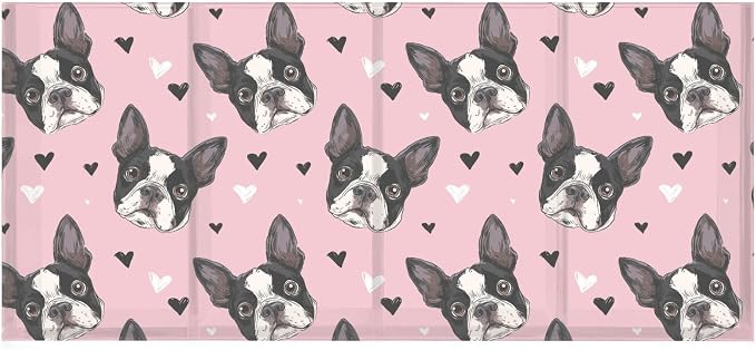 Cartoon French Bulldog Pink Acrylic Pencil Pen Holder Desk Accessories Holder, Cosmetic Brush Organizer Modern Design Desktop Stationery Organizer for Office School Home 7.87 x 2.48 x 3.54 In