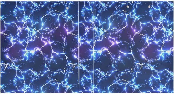 3 Ring Binder Blue Electric Lightning 1.5 Inch Three Ring Binder | Cute Binder with 3 Storage Pockets for Women School Office Supplies