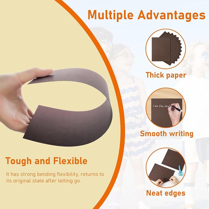 Guakicae 100 Sheets Coffee Cardstock 8.5 x 11 Scrapbooking Paper 80lb | Premium Dark Brown Card Stock for DIY Cards Making, Wedding Invitations, Crafting, Greeting Cards, Wrapper