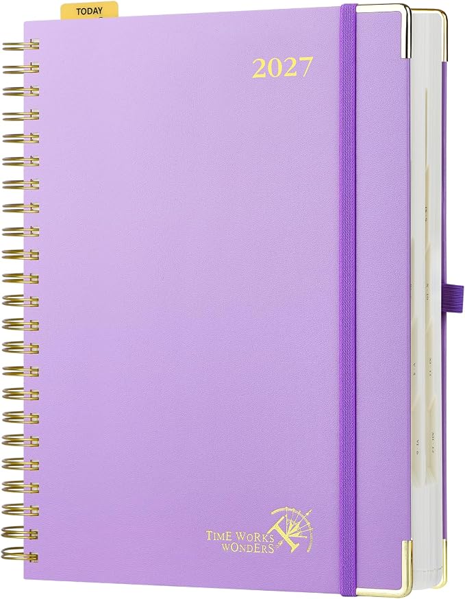 POPRUN 2027 Daily Planner One Page Per Day, Large 8.5" x 12" Calendar Book