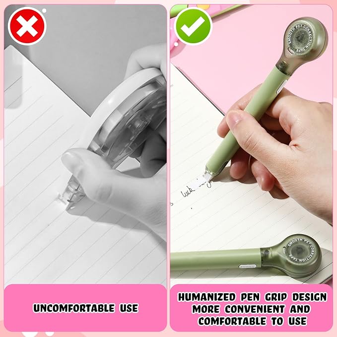 Gersoniel 10 Pack Correction Tape Pen for School Office,Green Color