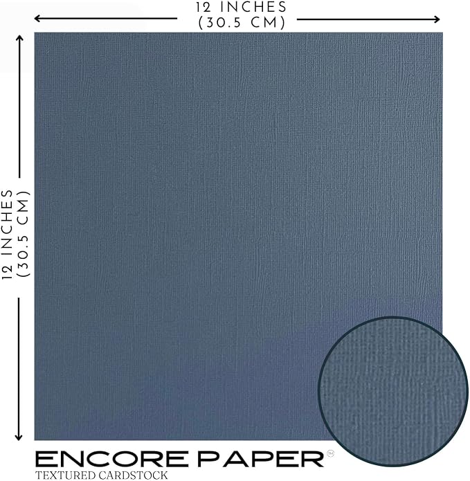 Gray Blue—12x12 Textured Cardstock | 80lb Textured Blue Scrapbook Paper | Premium Cardstock for Cricut Cutting | 25 Sheets
