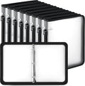 Teling 8 Pcs 2 Inch Zipper Binder 3 Ring Organizer, White | Secure Zipper Closure, Refillable 3 Ring Design, Handle Carry, Fits Letter Size Papers for School, Office and Projects