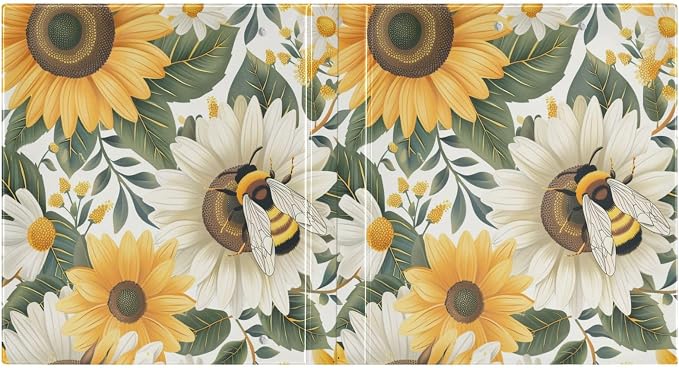3 Ring Binder Sunflower Bee 1.5" Round Ring Binders View Binder with 200 Sheet for Women Men Office Kids School Supplies, 1 Pack