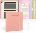 SKYDUE 3 Ring Binder with Magnetic Clipboard, 1 Inch Binder with 5 Dividers | Faux Leather Binder, Folder, Binder Pouch, Plastic Sleeves, and notepad, Ideal for Office & School Supplies Organize