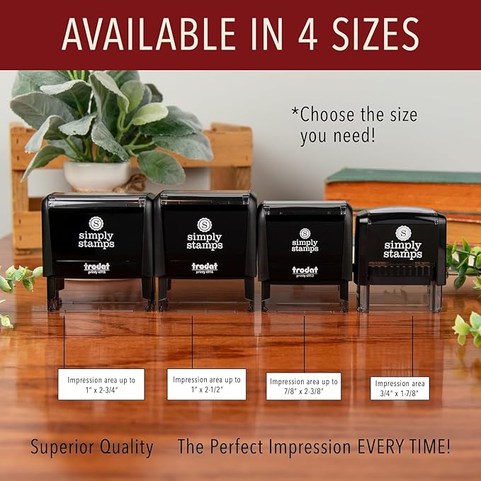 Self Inking Modern Address Stamps | Custom Return Address Stamper (Modern Brush Script, Large)