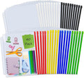 Binditek 40 Pack Zippered Binder Pockets, 3-Hole, Multicolor Zippers | Plastic Binder Pouches, Fits 3 Ring Binders, Clear Waterproof PVC, Zipper Closure, Document Filing and Storage