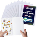 Hygloss Blank Books - Bulk 10 Pack – 5.5" x 8.5" A5 White Paperback Blank Books for Kids to Write Stories, Doodle, Arts & Crafts – Plain Drawing Sketchbook, Unlined Journal, Notebook Without Lines