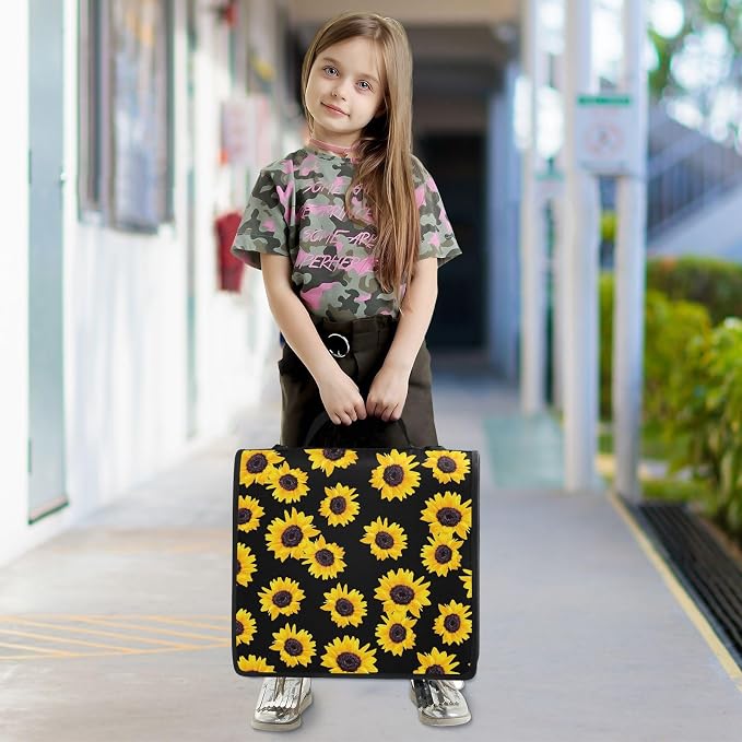 Sunflower Binder Bag 3 Ring Zipper with Handle Shoulder Strap | for School Work Office Organizer Storage Case
