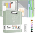 2 Inch 3 Ring Linen Binder Organizer, BVSSX Three Ring Binders with Clipboard, Plastic Folder, 5-Tabs Pocket Dividers with Sticker Labels, Pen Loop, Elastic Strap (Sauge, Letter Size)