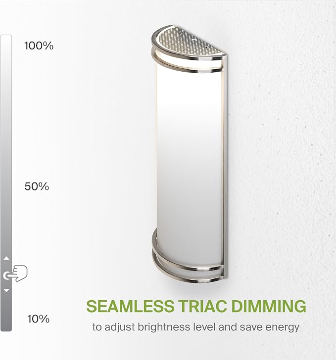 ASD Indoor LED Wall Sconce Lights - 18 Inch 25W Brushed Nickel Modern LED Wall Sconces Hardwired - ETL Dimmable 3000K 4000K 5000K Adjustable Sconce Light Fixture for Bedroom, Hallway