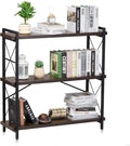 VEVOR Metal Bookshelf, 3-Tier Industrial Bookshelf, Small Rustic Storage Display Bookcase with Open Shelves, Freestanding Display Vintage Shelving Unit Storage Rack, for Living Room, Bedroom & Office