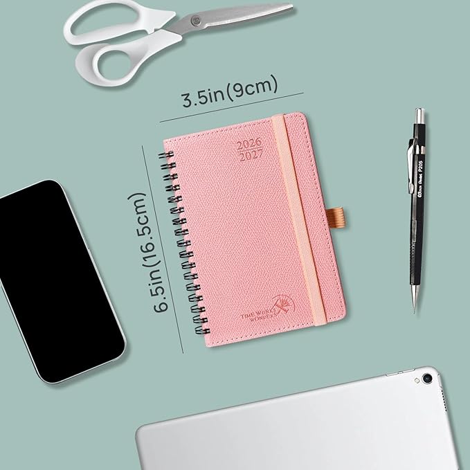 POPRUN 2026-2027 Small Weekly Planner, 4" x 6.25" Pocket Calendar for Purse