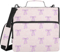 Aslsiy Zipper Binder Bag for Girls Boys Lovely Bows Star Pink Kids 2 inch 3-Ring Binder Organizer with Shoulder Strap for School Office Supplies