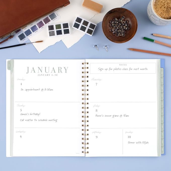 Mead Cambridge 2027 Planner, Weekly & Monthly, 8.5" x 11", Leah Bisch, Herringbone (LB55-905-27)