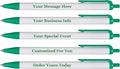 RevMark Personalized Ballpoint Pen, Custom Printed Name, Business or Event Information, Timeless Advertising, USA Made Pens, Promotional Marketing, Smooth Black Ink, Bulk Pack, (Green,100 Ct.)