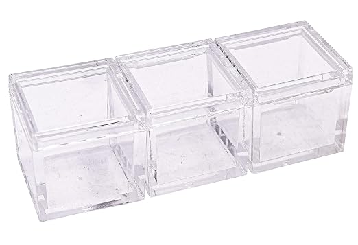 50pcs Acrylic Box Trays for 1" 25.4mm Element Cubes Clear Case Periodic Table Bracket for Elements Collections Science Education Displays