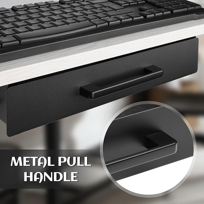 Under Desk Drawer Slide Out,Under Desk Shelf,Drawers for Under Desk,Home Office Storage Organizer, Black（12inch）