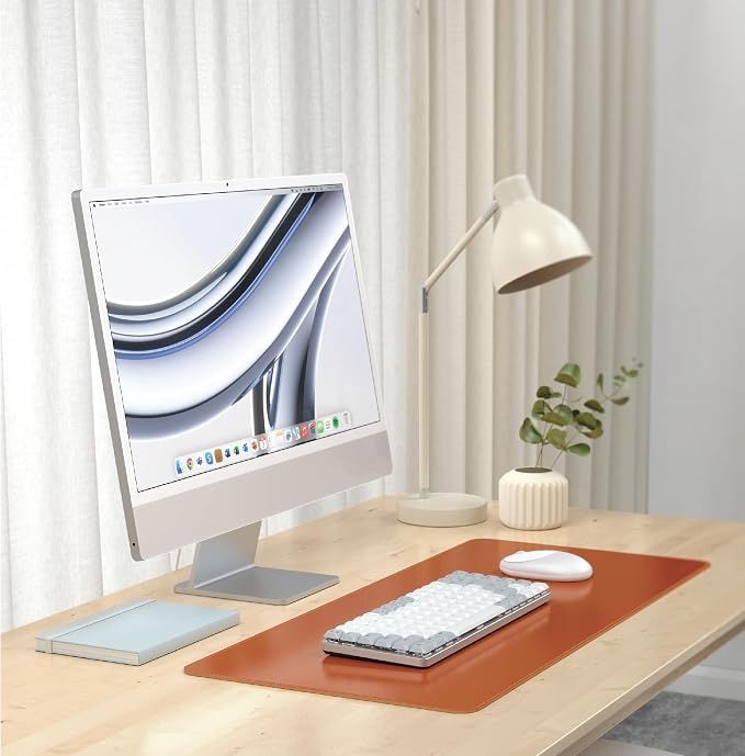 Satechi Vegan-Leather Desk Mat, Scratch and Water Resistant, Brown | Large Mouse Pad, Ergonomic, Easy to Clean, 26.8 x 12.4 x 0.1 inches, for Office and Home