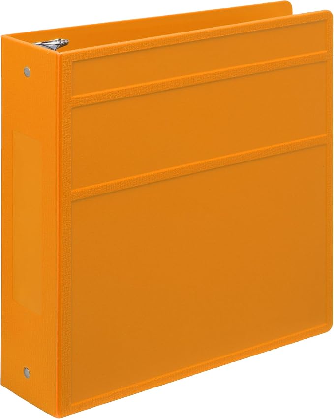Carstens 3-Inch Heavy Duty 3-Ring Binder - Side Opening, Mango, Durable Plastic, Precision No-Gap Rings, Waterproof Cover, No Pockets, Holds 400 US Letter Sheets, BPA-Free, Made in USA (1736-00-3R)