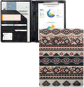 Dreaweet Native American Navajo Portfolio Padfolio Binder,Southwestern Aztec Tribal Pattern PU Leather Portfolio Folder for Documents Interview Resume,Business Organizer with Letter Size Writing Pad
