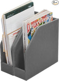 MobileVision Executive Grey Cloth Fabric Vertical File Holders - 2 Piece Combo