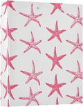 3 Ring Binder Pink Starfish Nautical Coastal Ocean C 1.5 inch Binders Three Ring Binders with Clipboard Fit 8.5'' x 11'' Paper 3 Interior PVC Clear Pockets for Office Supplies