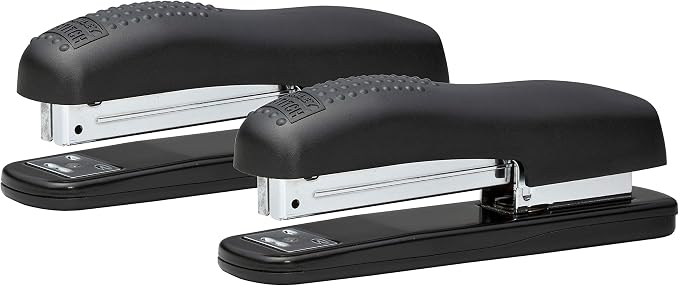 Bostitch Office Ergonomic 20 Sheet Desktop Stapler, Black, 2-Pack
