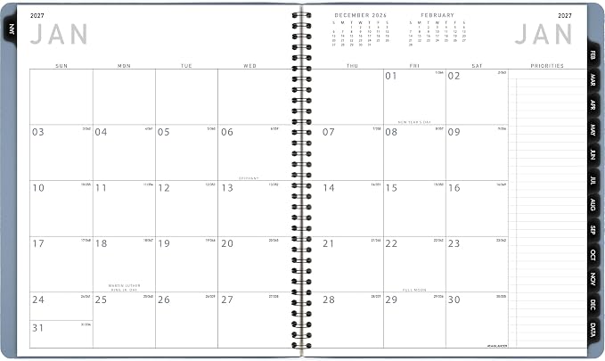AT-A-GLANCE 2027 Planner, Monthly, 9" x 11", Contemporary, Slate Blue (70250X2027)