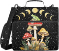 Mushroom Frog Binder Bag 3 Ring Zipper with Handle Shoulder Strap | for School Work Office Organizer Storage Case