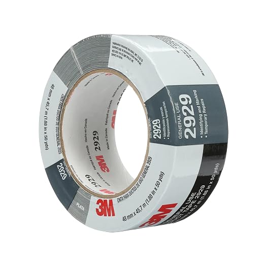 3M General Use Duct Tape 2929, Silver, 1.88 in x 50 yd, 5.5 mil, 1 Roll