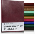 Gallery Leather Large Monthly Planner 2026-2027 Acadia Deep Red