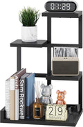 YMYNY 4 Tier Desktop Shelf Organizer 12.2x9.45x17.52 Black HSR007B | Storage Display Rack, Desk Shelf Organizer Small Bookshelf with Metal Frame for Office, Books, Plants