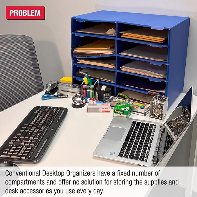 Ultimate Office TierDrop Desktop Organizer, 6 Compartment with Riser Base | Riser base lifts compartments for easy access to lower slots and stores supplies underneath; sorts mail, forms, paperwork