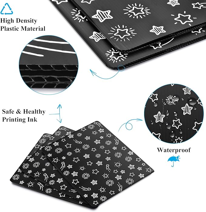 Black 24-Pack Desk Dividers for Students, Waterproof Plastic Study Carrel Divider, Durable Testing Dividers for Classroom Teacher Supplies, Easy to Clean Privacy Shield Folder Boards for Student Desk