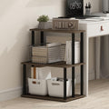 Furinno Turn-N-Tube 3-Tier Toolless Multipurpose Printer Stand Display Storage Shelf, Columbia Walnut/Black