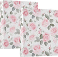 Pink Rose Floral Roses 3 Ring Binder with 2 Interior Pockets 1.5 inch Binders 3 Ring Heavy Duty Fit 8.5" x 11" Letter Size for Office School, 2 Pack