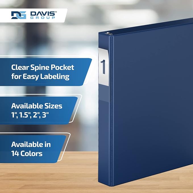 Premium Economy 6-Pack 3-Ring Binders for School or Office, D-Ring Binders, 1 Inch, Royal Blue | Heavy-duty binder, fits 8.5" x 11" paper, royal blue, customizable spine, made in Canada, ideal for school or office use