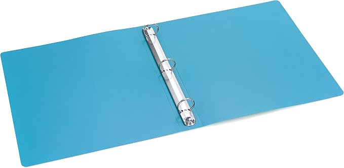 Premium Economy 3 Ring Binder, 1 Inch Pull-Open Round Rings, Holds 175 Sheets, Flexible, Lightweight, 4-Pack, Side Opening, Blue