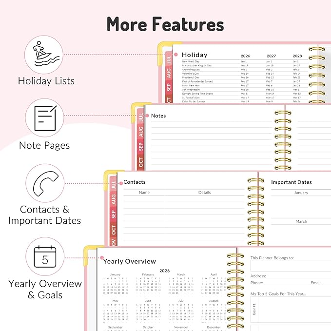 Jul 2026 - Dec 2027 Planner, Forvencer 18 Month Planner 2026-2027, 8.5"x11"