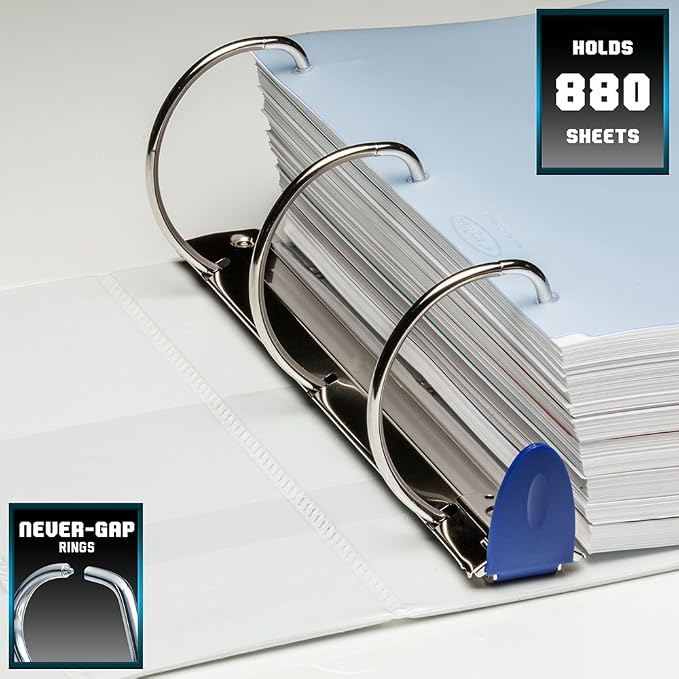 Wilson Jones 3 Ring Binder 4 Inch, Ultra Duty D-Ring View Binder with Extra Durable Hinge, Customizable, Black (W86641)