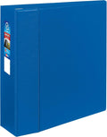 Avery Heavy-Duty 3 Ring Binder, 4" EZD Rings, 1 Blue Binder | For Heavy School, Home and Office Use, DuraHinge Tear-Resistant Spine, DuraEdge Split-Resistant Sides, Interior Pockets