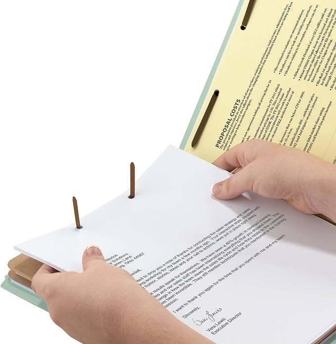 Smead 100% Recycled Pressboard Classification File Folder, 2 Dividers, 2" Expansion, Legal Size, Gray/Green, 10 per Box