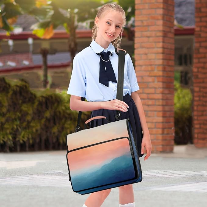 Ombre Smoky Mountains Zipper Binder with Shoulder Strap Trapper Keeper 3 Ring Binder Organizer Large Capacity Multiple Compartments for School Office