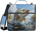 Bass Fish Binder Bag 3 Ring Zipper with Handle Shoulder Strap | for School Work Office Organizer Storage Case