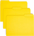 Smead Interior File Folder, 1/3-Cut Tab, Letter Size, Yellow, 100 per Box, Expandable File Folders for Filing Cabinet