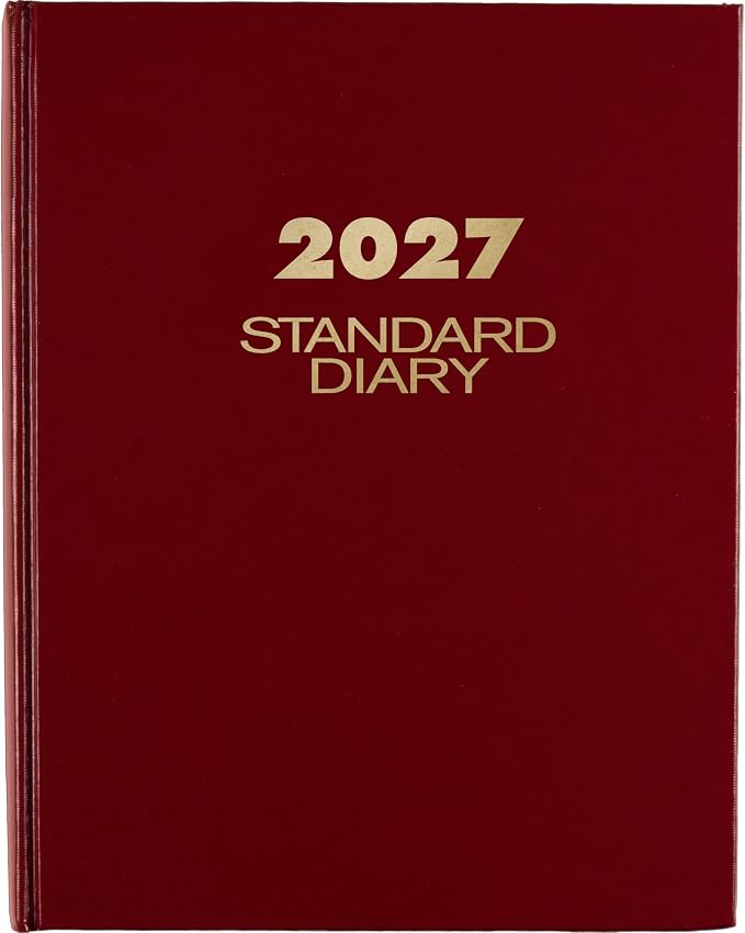 AT-A-GLANCE 2027 Daily Planner, Standard Diary, 7.5" x 9.5" Journal, Hardcover, Red (SD3741327)