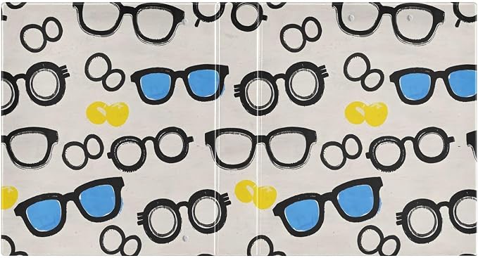 Glasses Summer Pattern 3 Ring Binder with 2 Interior Pockets 1.5 inch Binders 3 Ring Heavy Duty Fit 8.5" x 11" Letter Size for Office School, 2 Pack