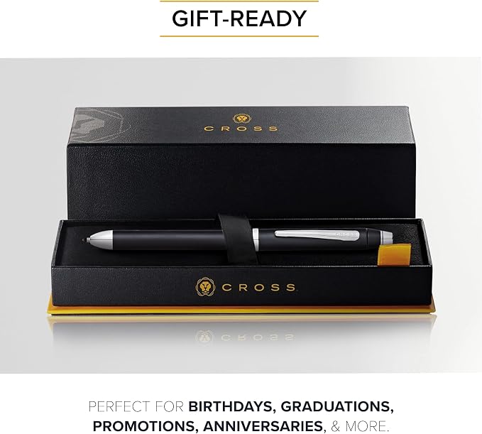 Cross Tech3+ Satin Black Multifunction Pen, Black Ink, Corporate Gift