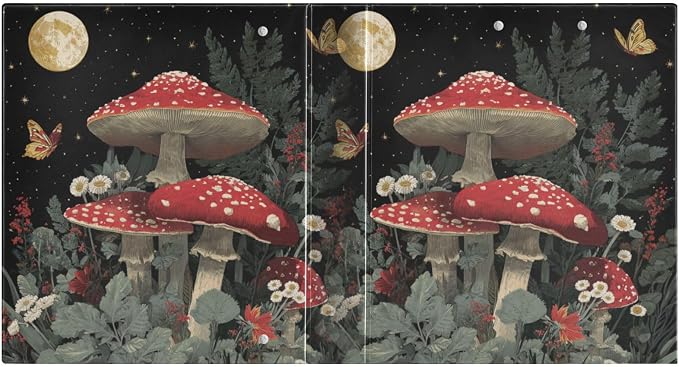 Red Mushrooms Vintage 3 Ring Binders 1.5 Inch Clear View Three Ring Binders Versatile Binder for Work School Office Supply 1 Pack